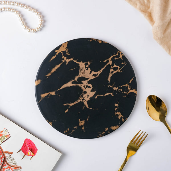 Black Round Ceramic Platter - Cheese board, serving platter,food platters | Plates for dining & home decor