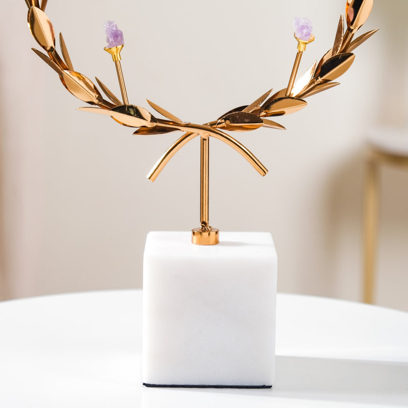 Laurel Wreath Sculpture Showpiece Gold