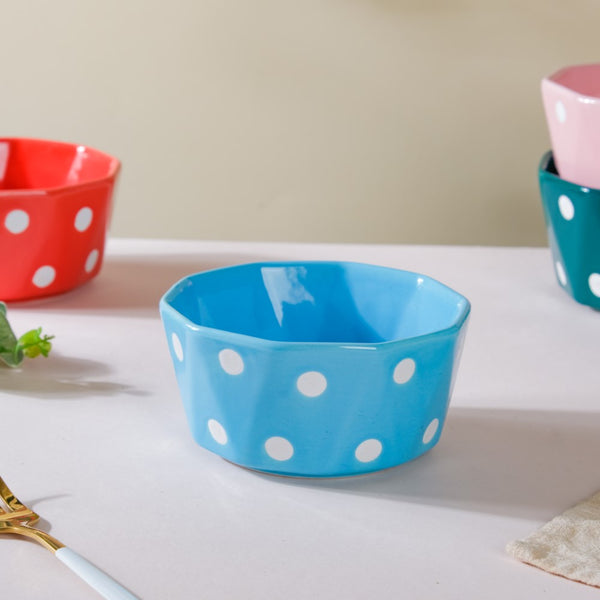 Polka Dots Bowl 500 ml - Bowl,ceramic bowl, snack bowls, curry bowl, popcorn bowls | Bowls for dining table & home decor