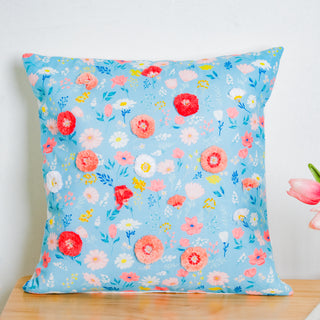 Spring Blooms Hand Crafted Cushion Cover 16 inch