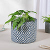 Blue And White Diamond Pot Medium - Indoor planters and flower pots | Home decor items