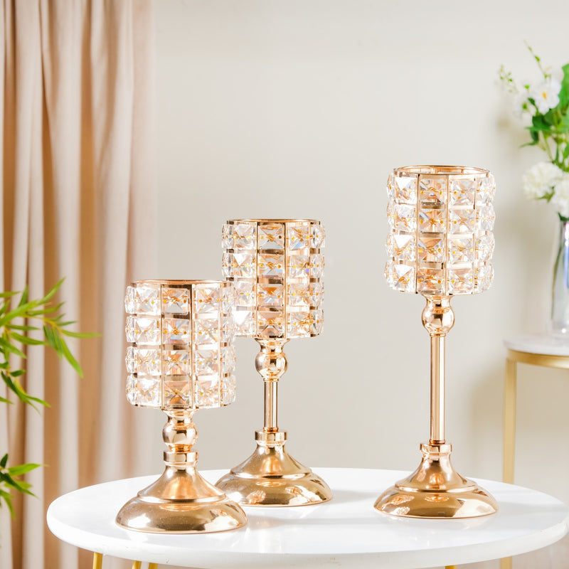 Luxe Crystal Votive Candle Stand Set Of 3