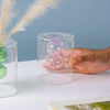 Designer Glass Vase - Glass flower vase for home decor, office and gifting | Room decoration items