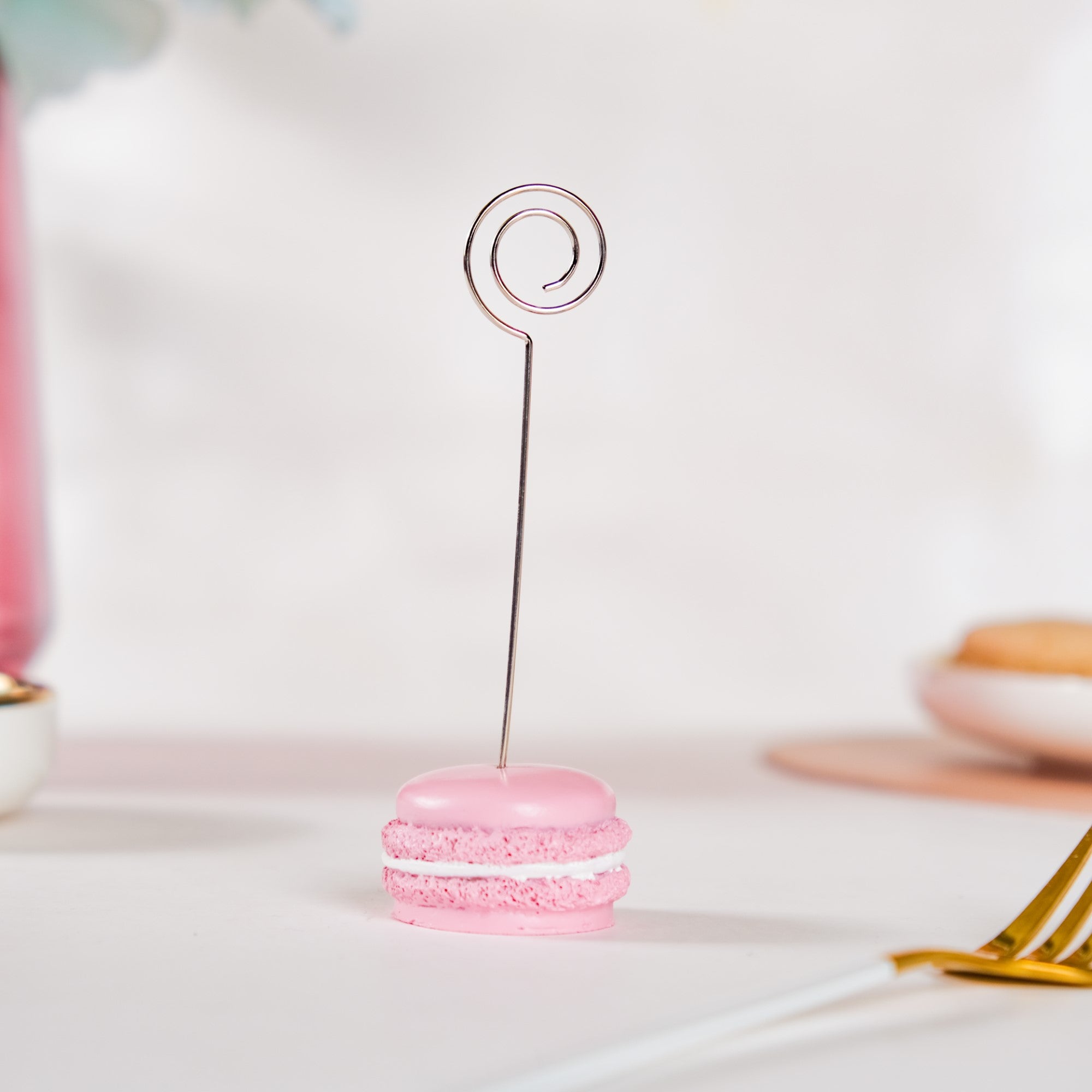 Macaron Table Card Clip Holder Pink 4.5 Inch