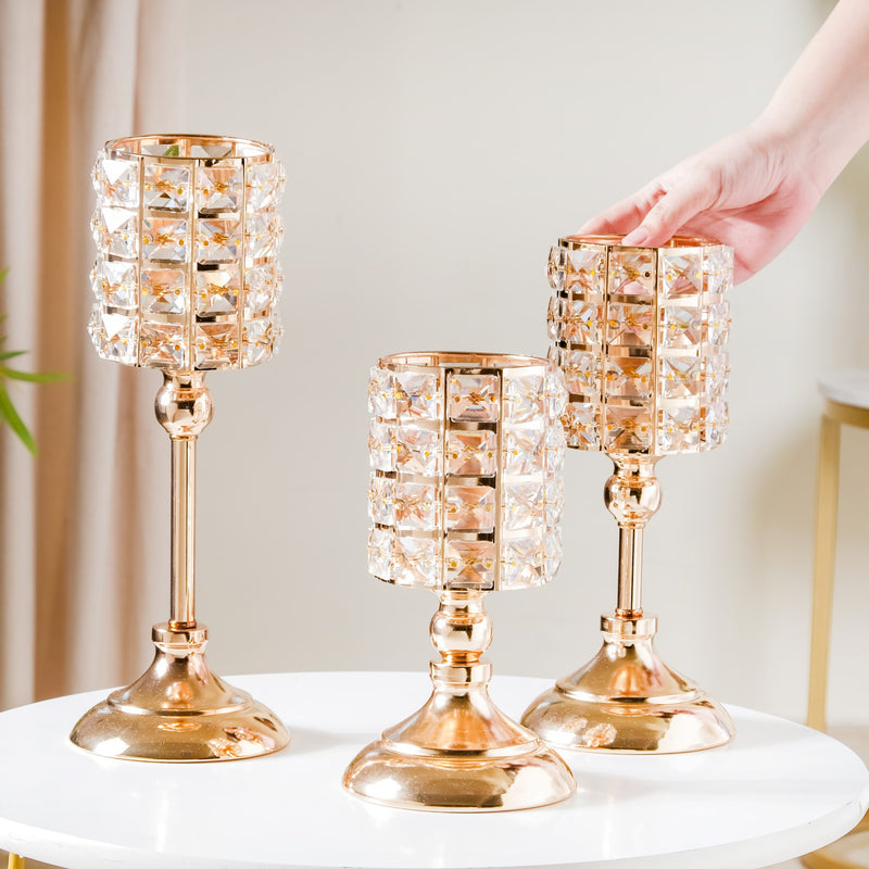 Luxe Crystal Votive Candle Stand Set Of 3