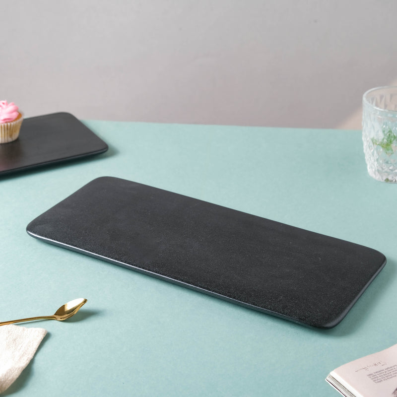 Black Rectangular Platter - Cheese board, serving platter,food platters | Plates for dining & home decor
