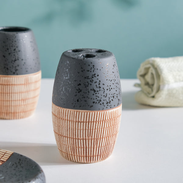 Celestria Black Ceramic Stoneware Bathroom Set Of 4