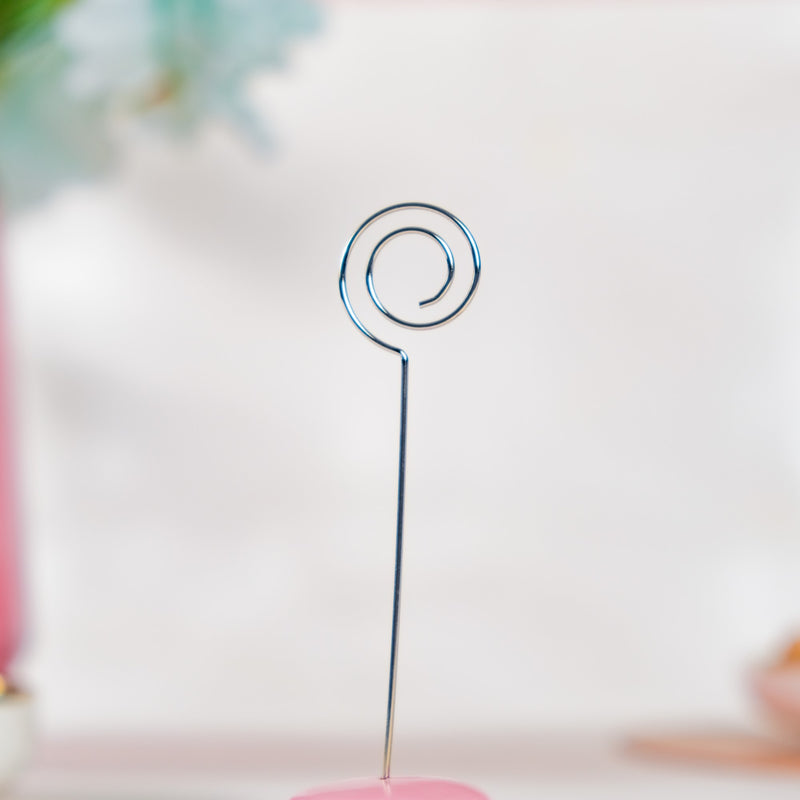 Macaron Table Card Clip Holder Pink 4.5 Inch