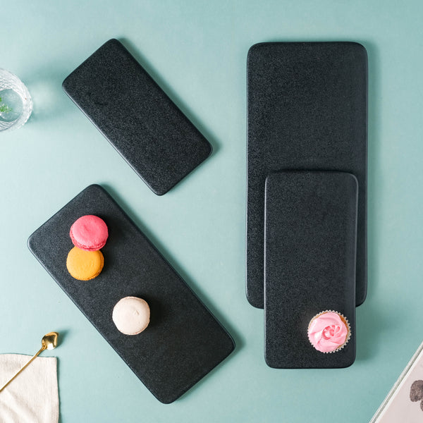 Black Rectangular Platter - Cheese board, serving platter,food platters | Plates for dining & home decor