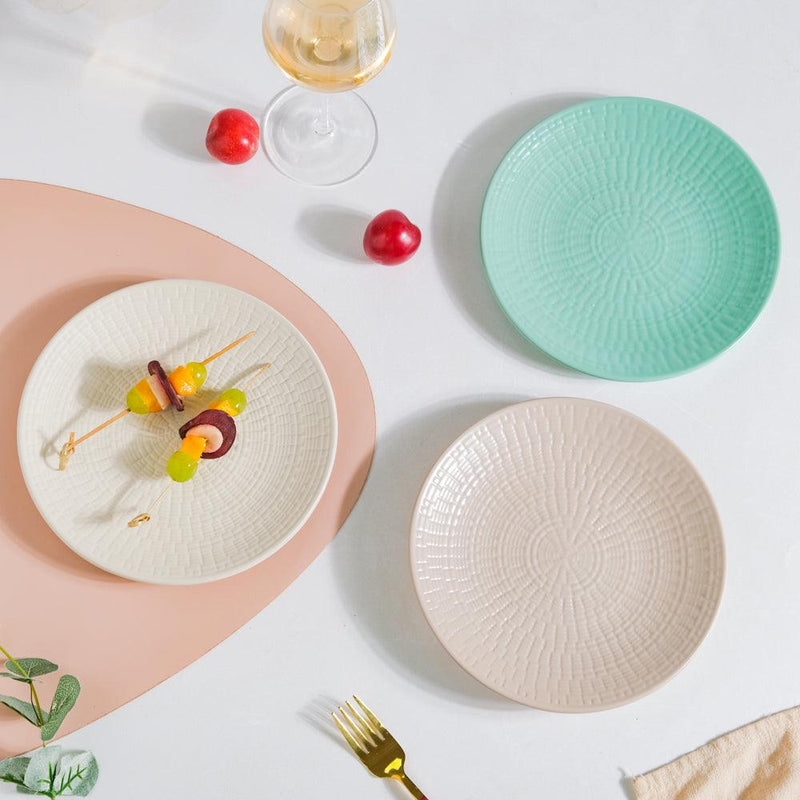 Aamirah Green Patterned Snack Plate 8 Inch - Serving plate, snack plate, dessert plate | Plates for dining & home decor