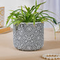 Grey Floral Geometric Pot - Indoor planters and flower pots | Home decor items