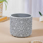 Grey Floral Geometric Pot - Indoor planters and flower pots | Home decor items