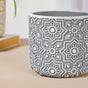 Grey Floral Geometric Pot - Indoor planters and flower pots | Home decor items