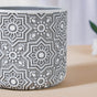 Grey Floral Geometric Pot - Indoor planters and flower pots | Home decor items