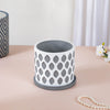 Grey Scalloped Pot With Plate - Indoor planters and flower pots | Home decor items