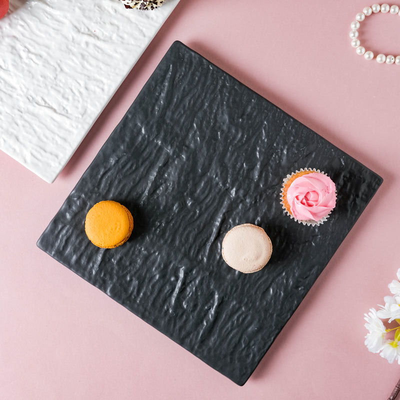 Textured Square Platter - Ceramic platter, serving platter, fruit platter | Plates for dining table & home decor