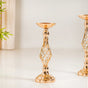 Golden Tall Floor Candle Stand Set Of 3 Large - Tall Floor Candle Stand, Gold Candle Holders, Premium Floor Candle Stands, Luxurious Candle Stands