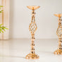 Golden Tall Floor Candle Stand Set Of 3 Large - Tall Floor Candle Stand, Gold Candle Holders, Premium Floor Candle Stands, Luxurious Candle Stands