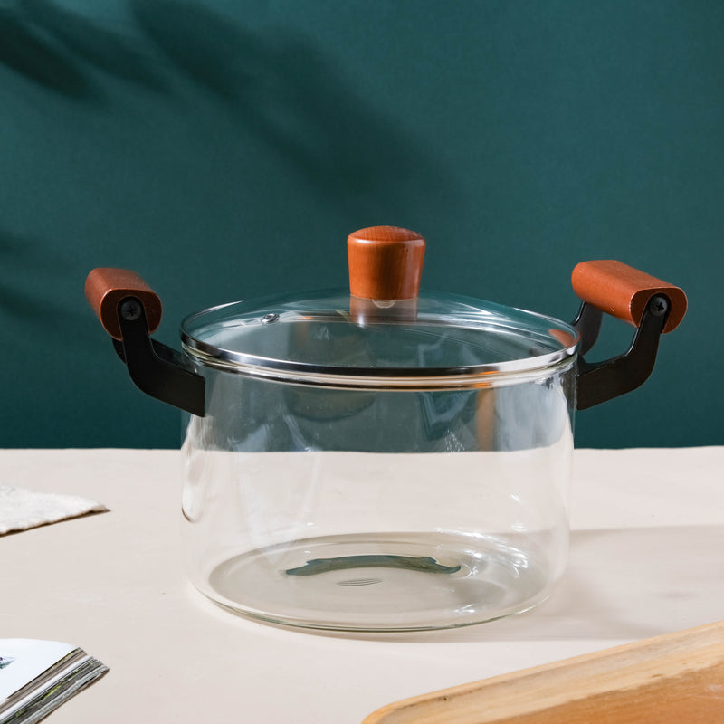 Glass Cooking Pot With Handle - Cooking Pot