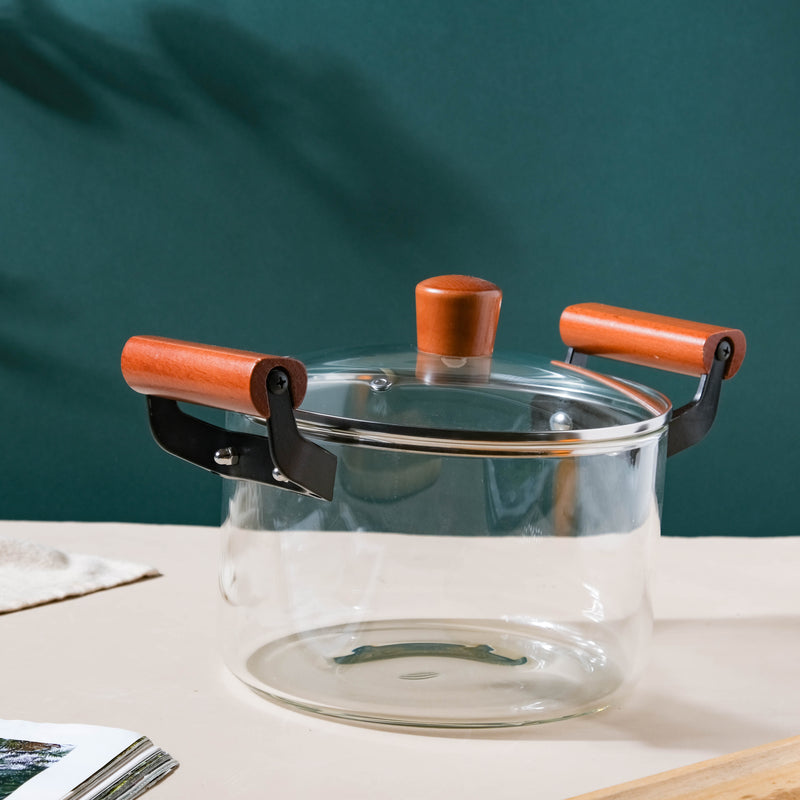 Glass Cooking Pot With Handle - Cooking Pot