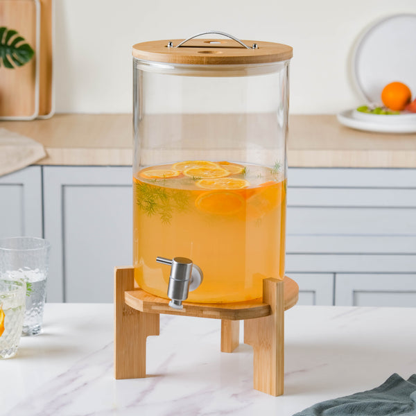 Glass Drink Dispenser - Water dispenser, juice dispenser | Glass dispenser for Dining table & Home decor