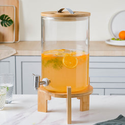 Glass Drink Dispenser - Water dispenser, juice dispenser | Glass dispenser for Dining table & Home decor