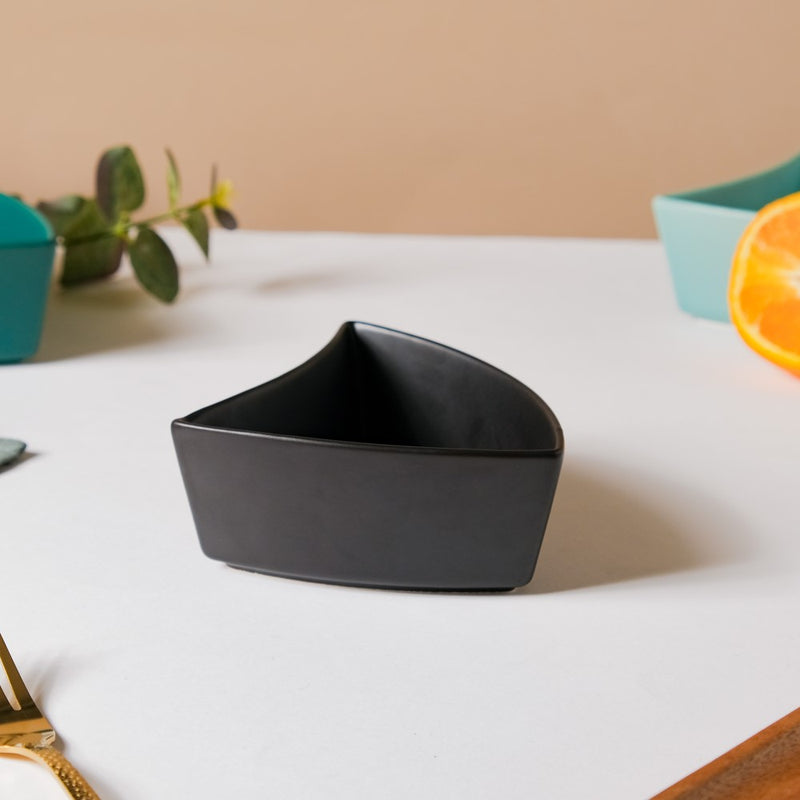 Dry Fruit Bowl Black 200 ml - Bowl,ceramic bowl, snack bowls, curry bowl, popcorn bowls | Bowls for dining table & home decor
