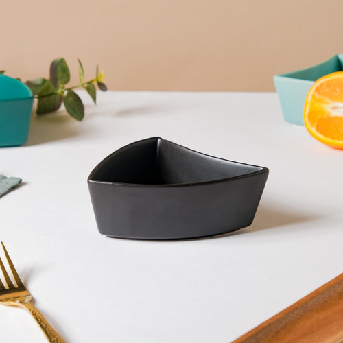 Dry Fruit Bowl Black 200 ml - Bowl,ceramic bowl, snack bowls, curry bowl, popcorn bowls | Bowls for dining table & home decor