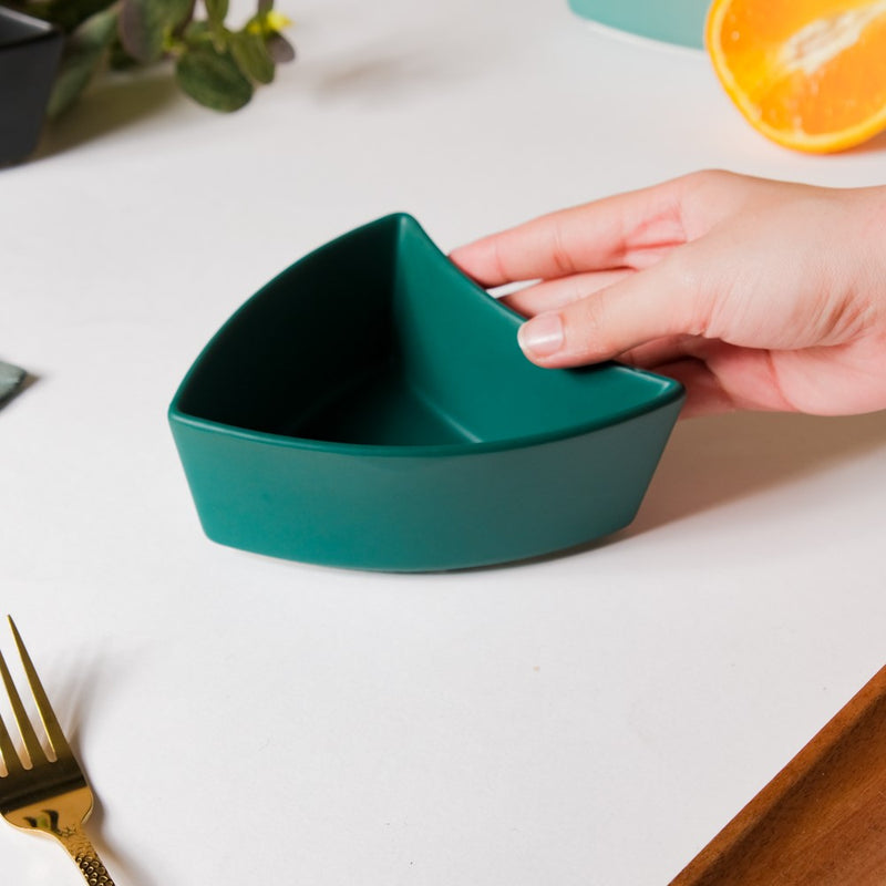 Dry Fruit Bowl Dark Green 200 ml - Bowl,ceramic bowl, snack bowls, curry bowl, popcorn bowls | Bowls for dining table & home decor