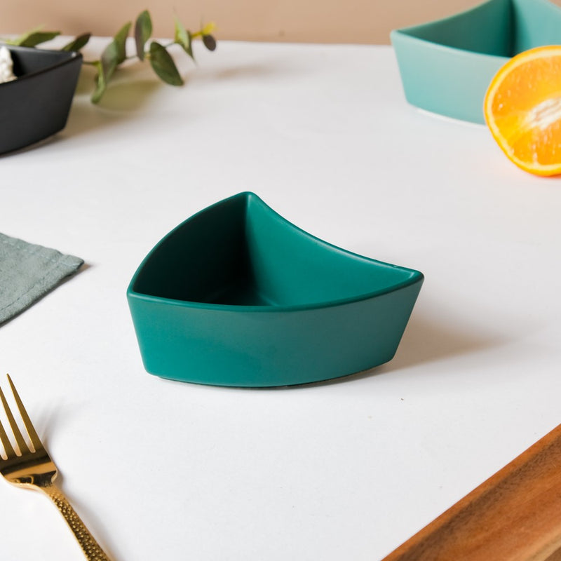 Dry Fruit Bowl Dark Green 200 ml - Bowl,ceramic bowl, snack bowls, curry bowl, popcorn bowls | Bowls for dining table & home decor