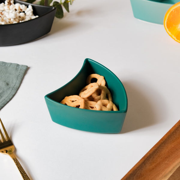 Dry Fruit Bowl Dark Green 200 ml - Bowl,ceramic bowl, snack bowls, curry bowl, popcorn bowls | Bowls for dining table & home decor