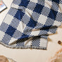 Chequered Woolen Blend Scarf Blue