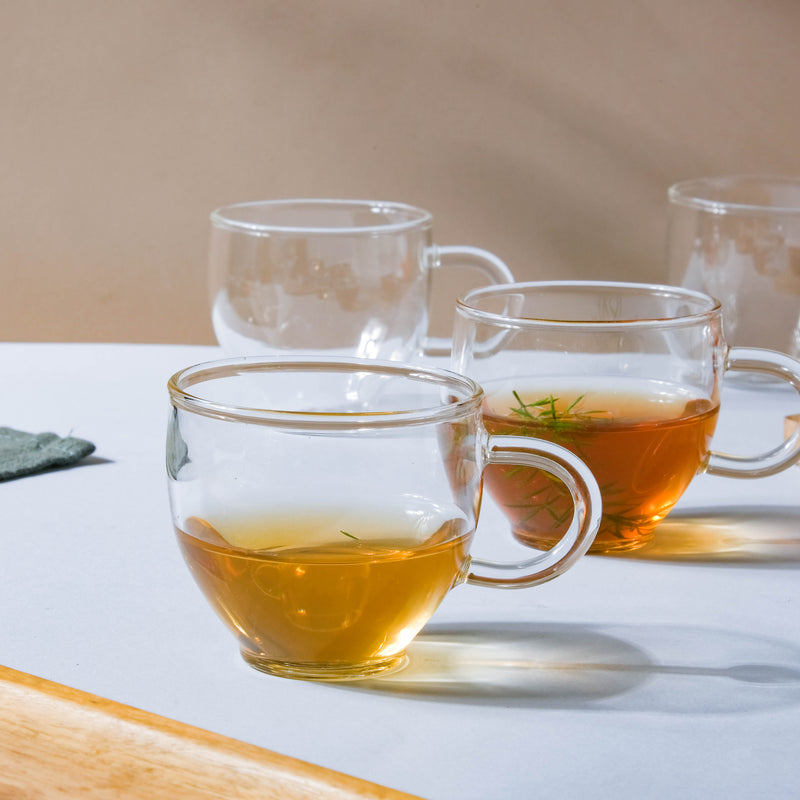 Elegant Glass Cup Set of 6- Tea cup, coffee cup, cup for tea | Cups and Mugs for Office Table & Home Decoration