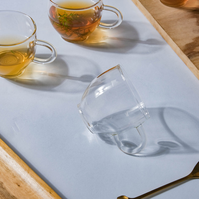 Elegant Glass Cup Set of 6- Tea cup, coffee cup, cup for tea | Cups and Mugs for Office Table & Home Decoration