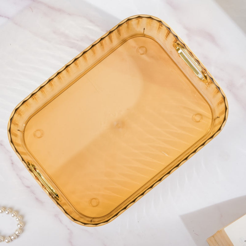 Ribbed Storage Organiser Amber 11 Inch - Basket | Organizer