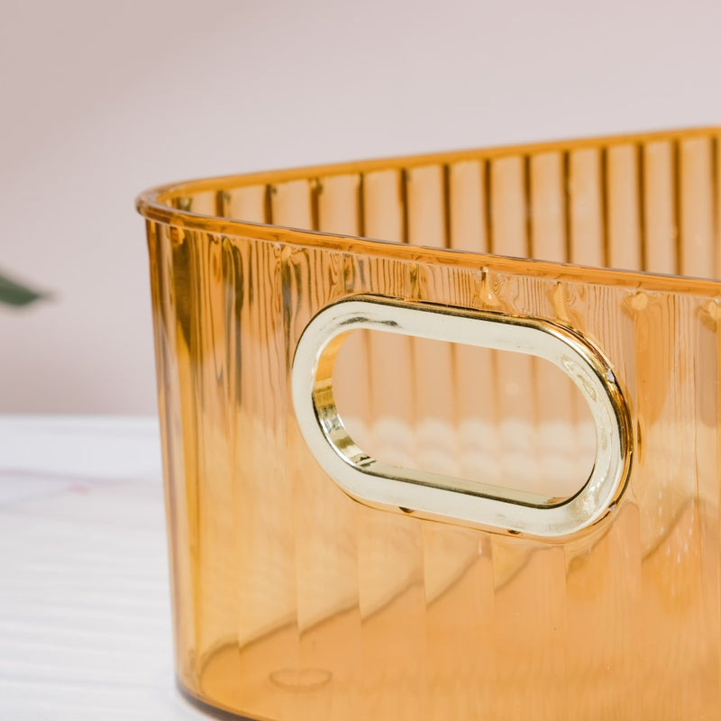 Ribbed Storage Organiser Amber 11 Inch - Basket | Organizer