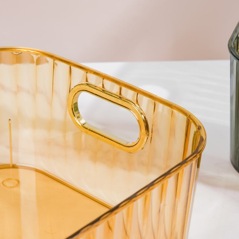 Ribbed Storage Organiser Amber 11 Inch - Basket | Organizer