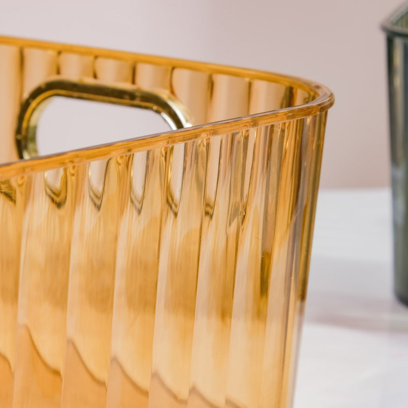 Ribbed Storage Organiser Amber 11 Inch - Basket | Organizer