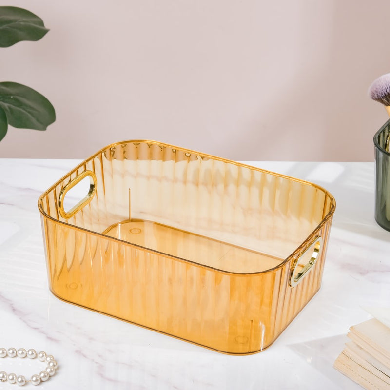 Ribbed Storage Organiser Amber 11 Inch - Basket | Organizer