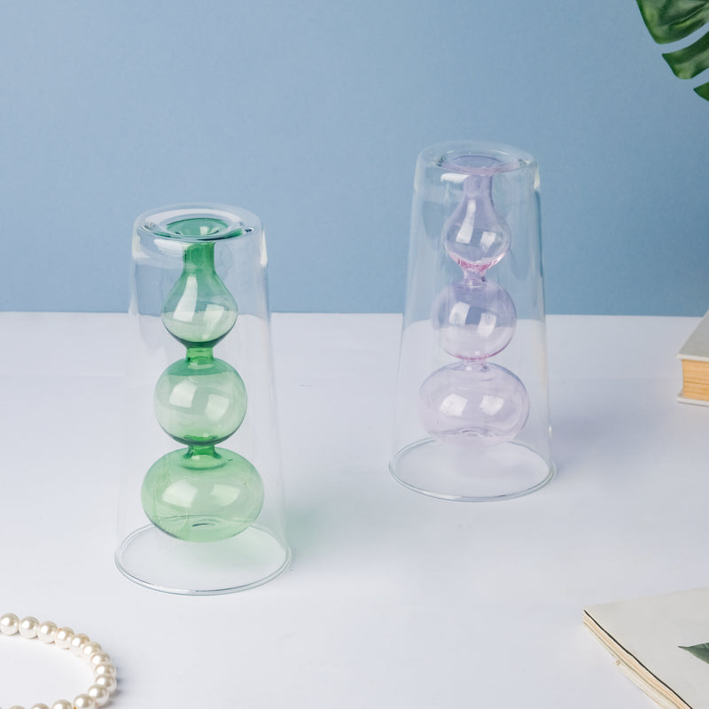 Fancy Glass Vase - Flower vase for home decor, office and gifting | Home decoration items