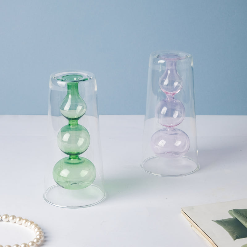 Fancy Glass Vase - Flower vase for home decor, office and gifting | Home decoration items