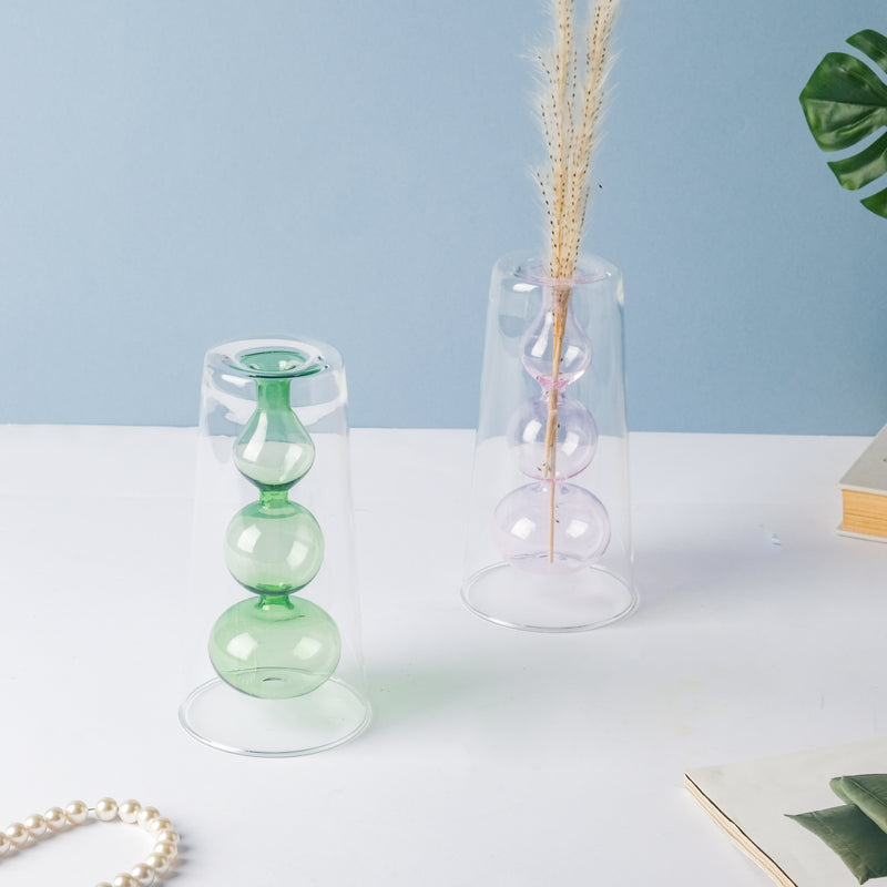 Fancy Glass Vase - Flower vase for home decor, office and gifting | Home decoration items