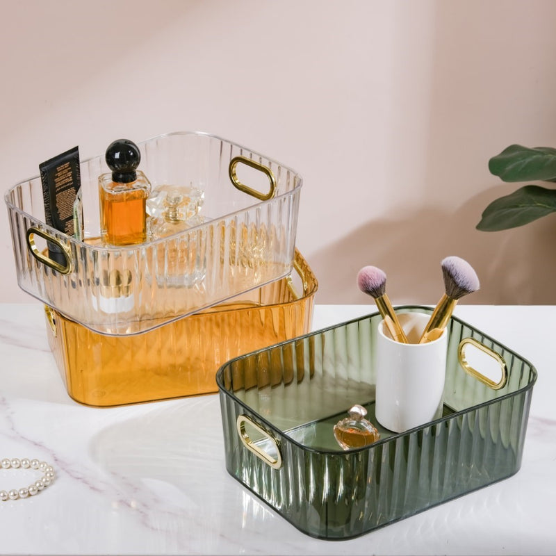 Ribbed Storage Organiser Green 11 Inch - Basket | Organizer