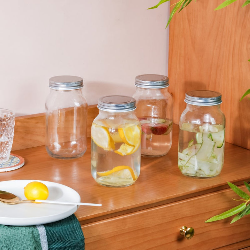 Glass Pickle Jar With Lid Set Of 4 750ml - Jar
