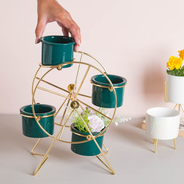 Planters on A Ferris Wheel Stand - Indoor plant pots and flower pots | Home decoration items