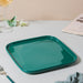 Verdant Square Ceramic Dinner Plate Green 9.5 Inch - Serving plate, snack plate, ceramic dinner plates| Plates for dining table & home decor