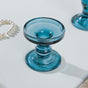 Royal Blue Glass Candle Stand Set Of 3 - Candle stand set | Living room decoration ideas