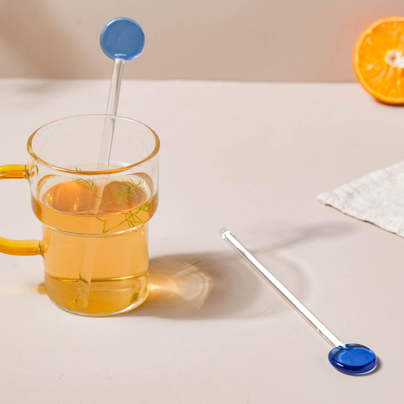 Glass Stirring Spoon Set of 2 Blue