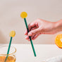 Glass Stirrer Set of 2 Yellow