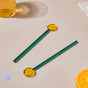 Glass Stirrer Set of 2 Yellow